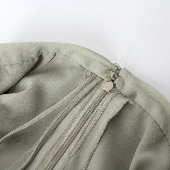 Anthropologie Varun Bahl Ice Fall Gray Beige Layered Tiered Skirt Retro Sz 0P - Picture 8 of 12